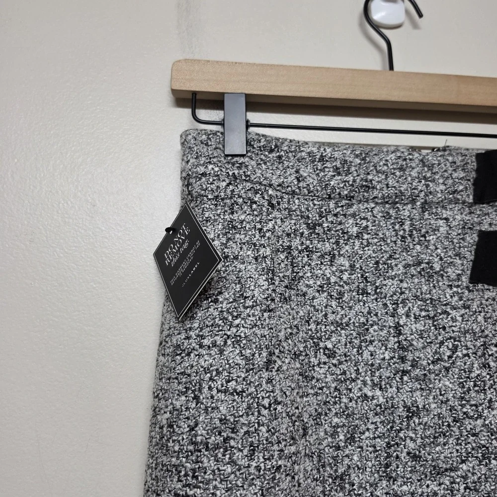 JLUXLABEL Womens Gisele Light Gray Tweed‎ Slit Skirt Sz S NWT